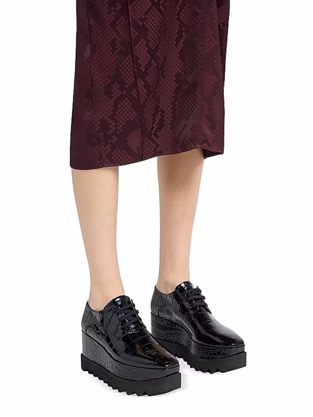 STELLA MCCARTNEY Black Limited-Edition Elyse Crocodile Platform 39 NEW NIB - Picture 9 of 9